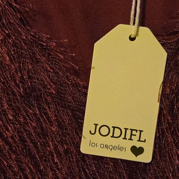 NWT Jodifl Eyelash Shirt Dress Small Midi Wine Fall Party Formal Lined - Picture 4 of 7